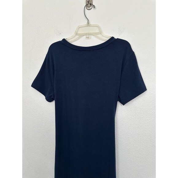 Amour Vert Colombe Reverie Knit Dress Navy Blue Belted Organic Cotton Women's M - Picture 11 of 11